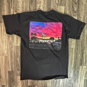In N Out Burger California Graphic T Shirt Black Medium Sunset Back Print Tee